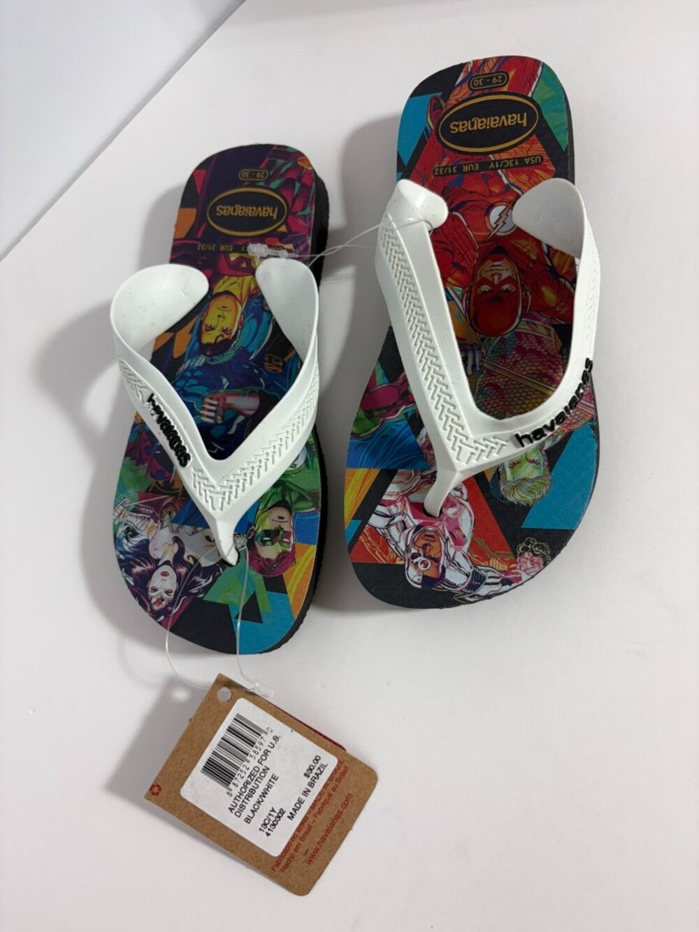 KIDS NWT Havaianas MAX Heroes Justice League Flip Flops 13C/1Y & 10C